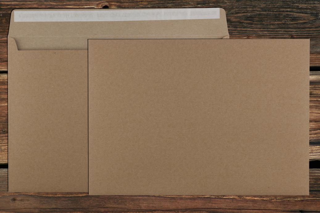 Briefhüllen C4 229x324 mm Haftklebend Recycling Braun 140 g/qm